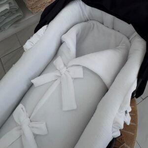 SACO MANTA MUSELINA BLANCA Y PELITO